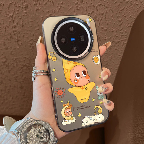 适用于vivox300pro手机壳支架花兔星星人x100ultra新品80男女款90s彩银60全包70防摔套x200promini