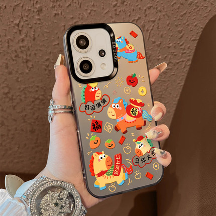 适用于OppoReno15pro手机壳马年大吉支架高级感14简约10pro十彩银9套新品8防摔7男女款6保护套reno13/12