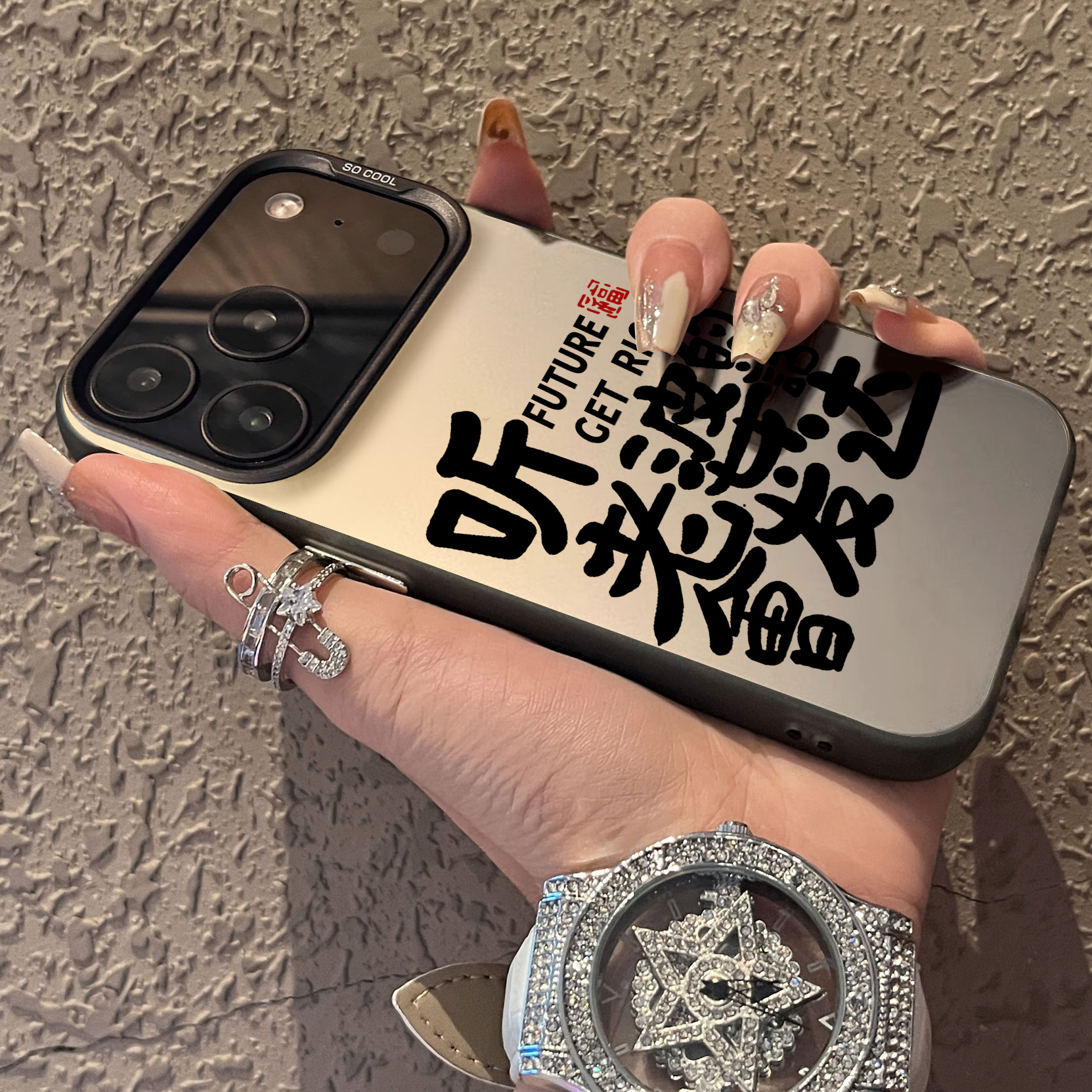 适用于苹果17promax手机壳听老婆话16e支架高级感15/13彩银12套新品xr防摔xs男女款17air保护套iPhone14