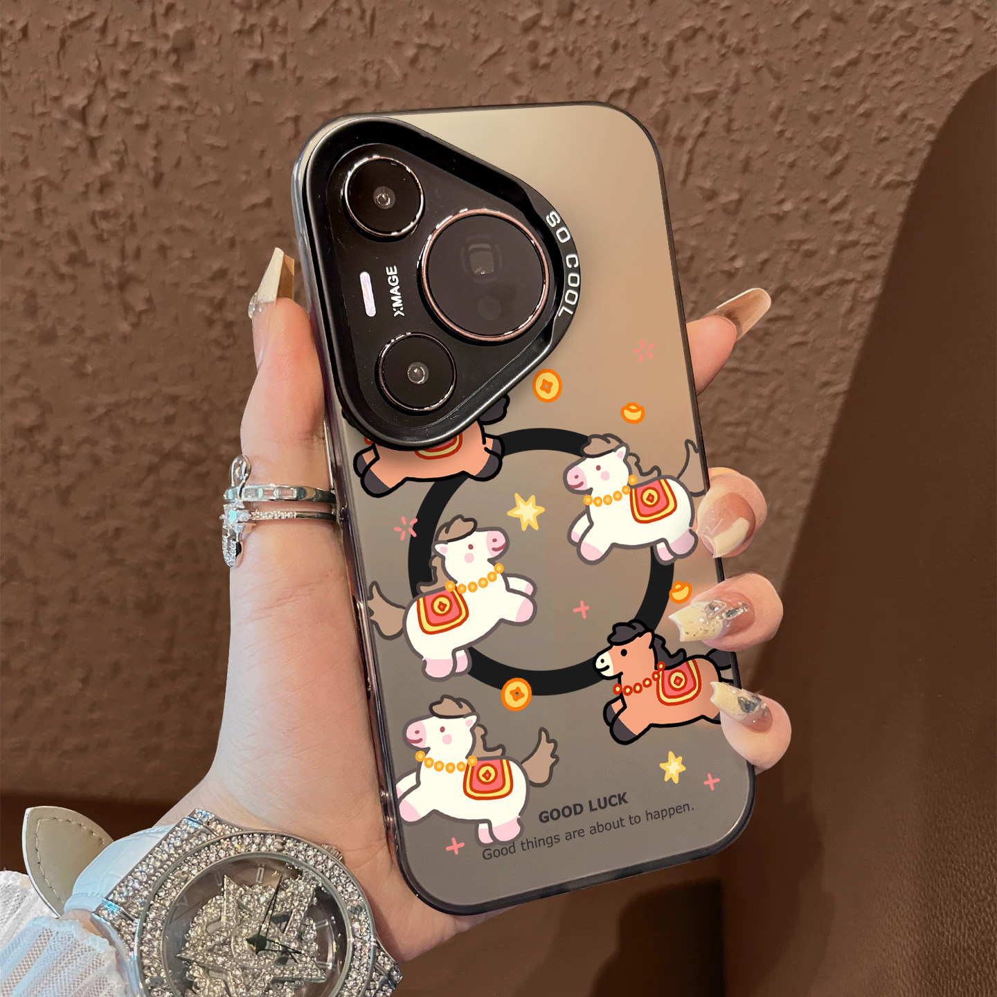 适用于华为pura80pro十手机壳星元宝马年支架高级感p60a