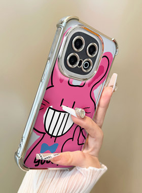 全包摄像头适用于vivoiqoo13手机壳点赞红色兔子透明四角防摔支架新款套neo9/7防摔8男女y35款y300高级感12