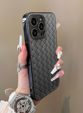 适用于vivox200promini手机壳灰色编织纹支架小羊皮x60/70/80外全包防摔y200i新款男女90s/x100至尊套