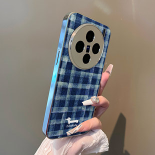 男女90s 80外全包防摔y200i新款 x100至尊套 适用于vivox200promini手机壳长狗蓝白格支架小羊皮x60