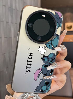 适用于华为mate60pro手机壳高级感蓝色史迪仔简约50e创意个性彩银40+套新品30epro防摔男女款保护套60pro十