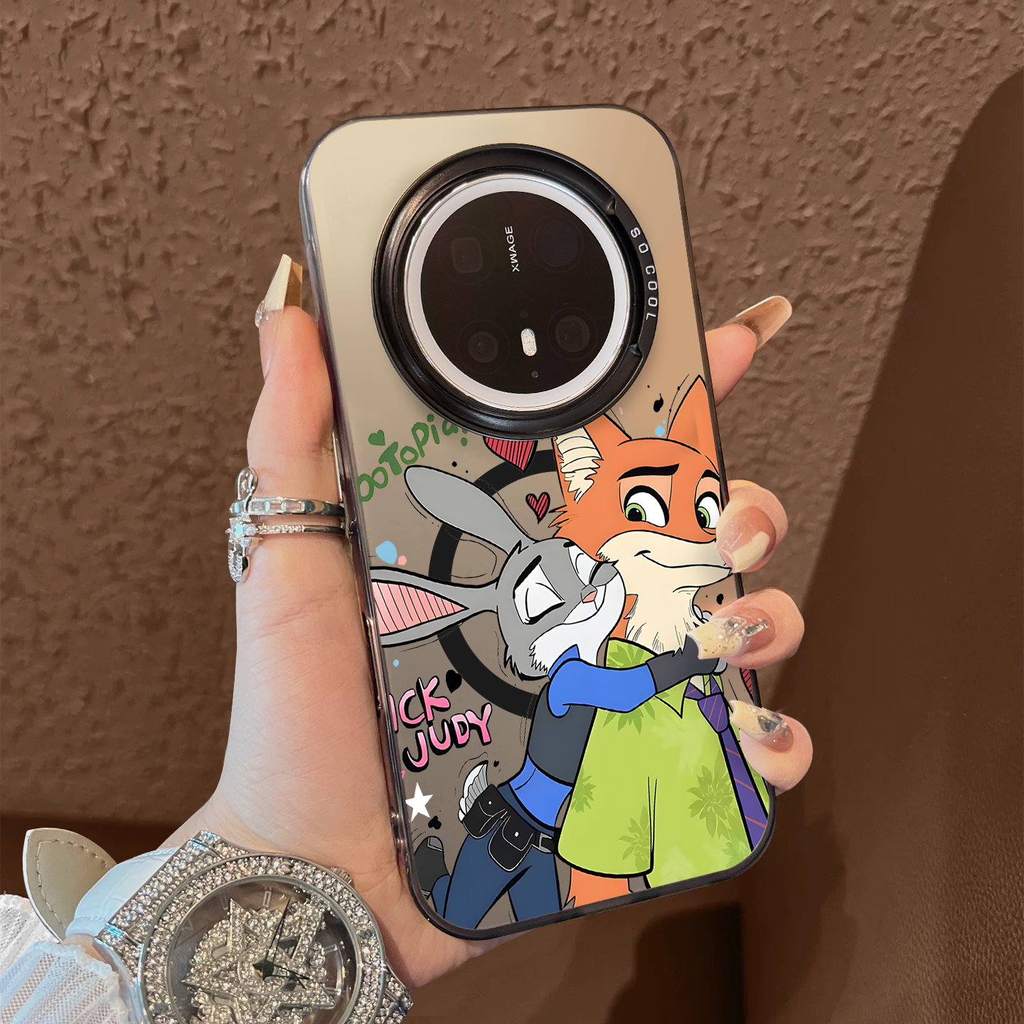 适用于华为mate70pro十手机壳兔子抱狐狸脖子支架简约50磁吸40e套新品30epro防摔男女款保护套mate60proplus