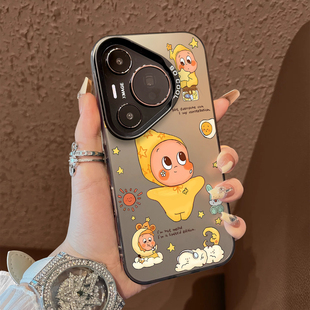 适用于华为pura80pro十手机壳花兔星星人支架高级感p60art简约p40 男女生p70ultra 彩银p50e套防摔p30新款