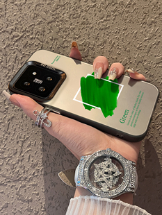 适用于小米14ultra手机壳J绿色笔触简约彩银10s高级感12spro外防摔11pro新品男女生款13至尊版12x保护套mi14