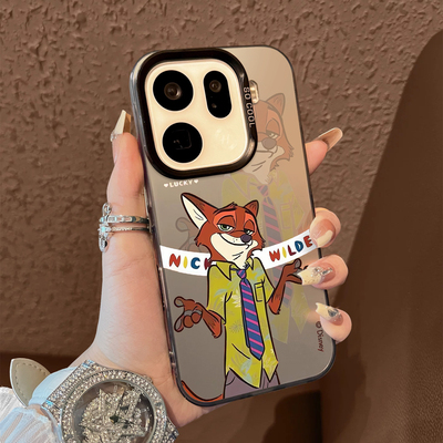 适用于OPPOFindx9pro手机壳疯狂动物城摊手尼克朱迪支架彩银新品x7ultra至尊男女款全包x6/x5防摔保护findx8