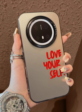 适用于华为mate80promax手机壳红色love英文支架50系列60彩银40+新品30epro防摔男女款air保护套pura70ultra