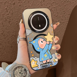 适用于华为mate80promax手机壳乌云蓝雨衣小人50系列60磁吸彩银40+新品30epro防摔男女air保护套pura70ultra