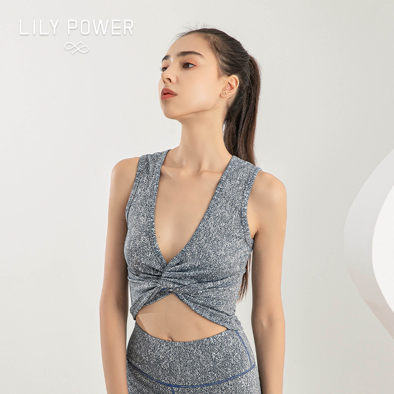 LILY POWER | 女子力时尚外搭女士两面穿扭结瑜伽健身背心罩衫