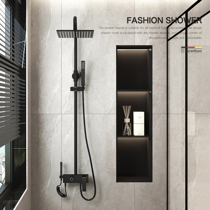 全铜挂墙式明装沐浴喷头