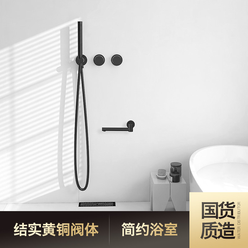 杜拉莱恩冷热嵌入埋墙式暗装淋浴花洒套装冷热家用分离式面板设计