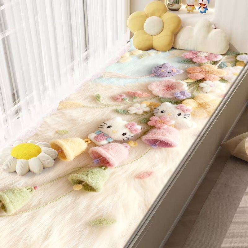 飘窗垫凯蒂猫仿羊绒窗台垫毛绒感四季通用卧室阳台垫子窗台榻榻米,居家布艺,地毯,淘宝优惠券,粉丝福利购,淘宝优惠卷