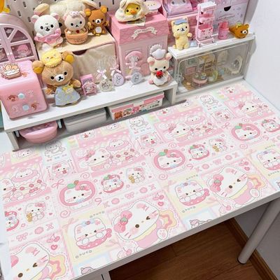 卡通凯蒂猫皮革垫粉色少女心学生宿舍桌垫办公电脑防滑学习桌垫子