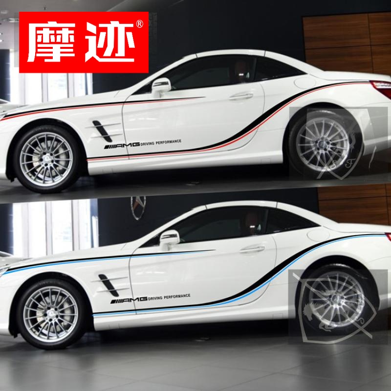 适用奔驰SLC300车贴拉花SL级400SLK200改装贴纸 SLC260车身全车贴