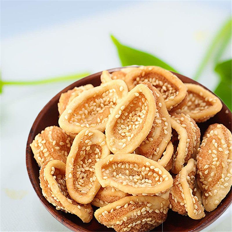 芝麻味猫耳酥老式猫耳朵8090怀旧糕点好吃的网红休闲零食充饥点心