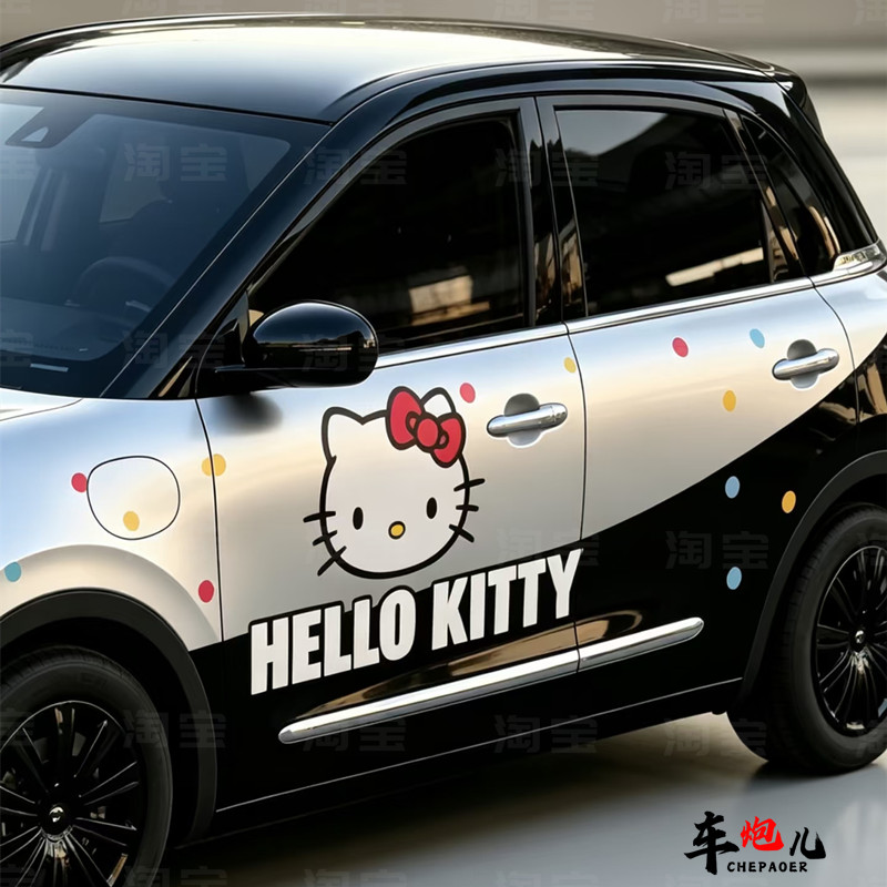 蔚来萤火虫定制kitty猫车身贴