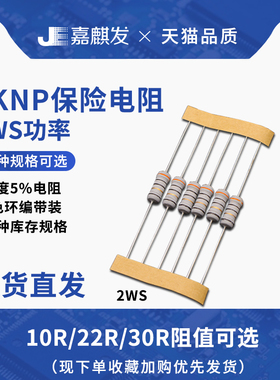 5色环 FKNP熔断线绕保险 直插色环电阻元件 2WS体积 1R-470R可订