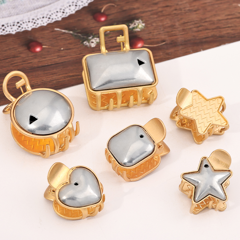 新中式国风复古盘发夹小号女后脑勺鲨鱼夹蓝染手染布刺绣发饰配件