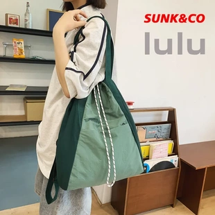 LULU同款 抽绳双肩包轻便单件包简约通勤包 休闲女包多用旅行包时尚