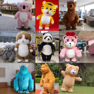 充气大熊猫人偶服装马里奥北极熊玩偶服成人史迪仔玛莎熊人偶服