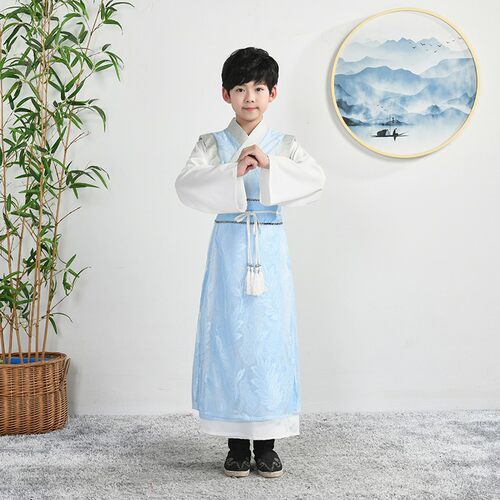 儿童男款汉服古装少爷服国学服中国风演出服唐装古风书生表演汉服