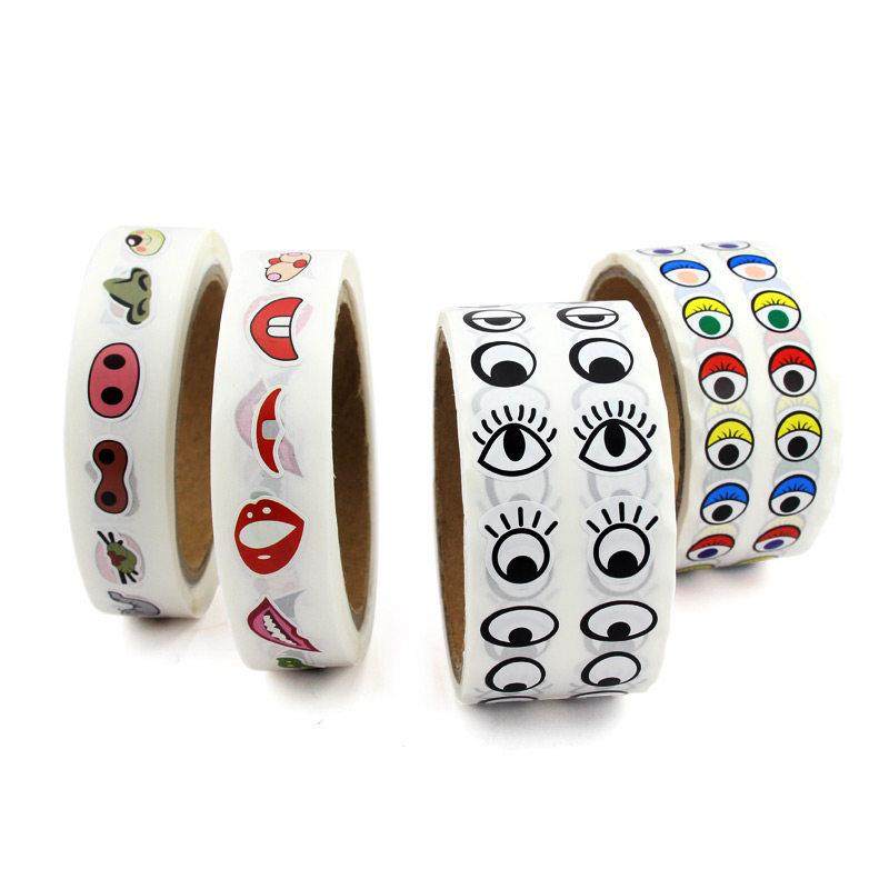 儿童diy手工卡通眼睛五官胶带幼儿园背胶表情不干胶动物气球贴纸