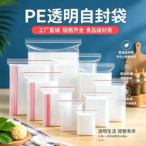 透明自封袋封口袋食品级透明袋自封袋小号大号塑料袋包装袋密封袋
