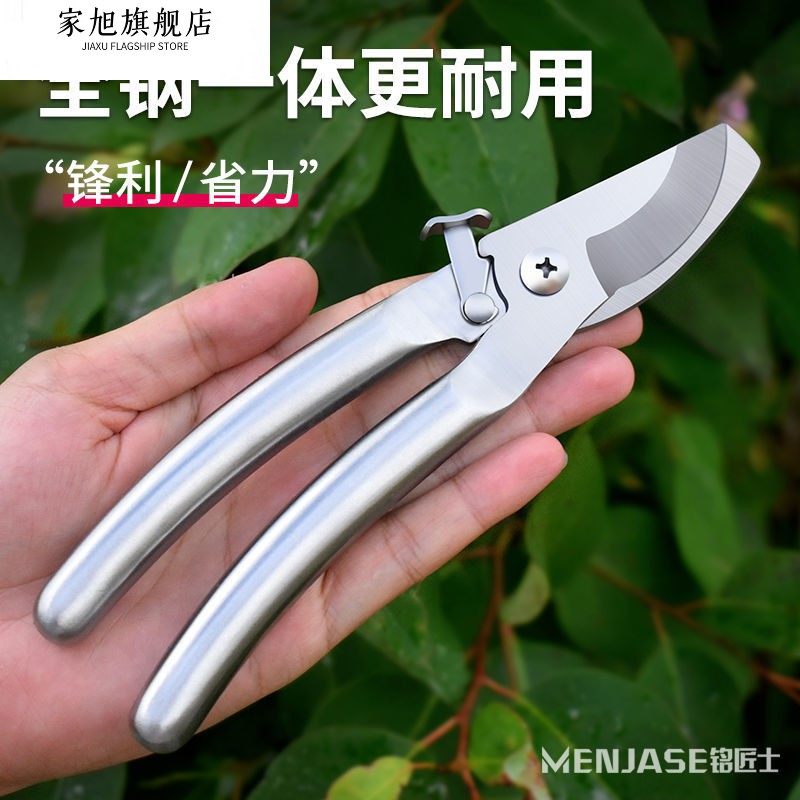 全不锈钢304全钢强力修枝剪修剪果树剪枝专用园林剪粗枝花艺剪刀图片