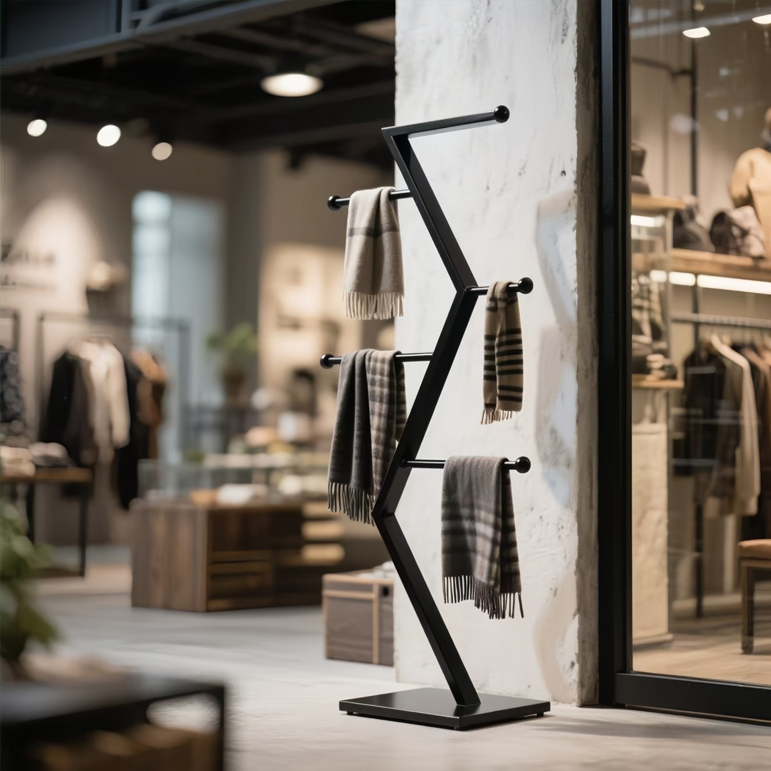 服装店展示架落地式创意围巾丝巾陈列架牛仔裤裤子多功能展示货架