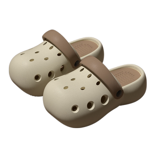 胖头洞洞鞋女2024新款夏季外穿凉拖鞋厚底增高防滑踩屎感简约凉鞋