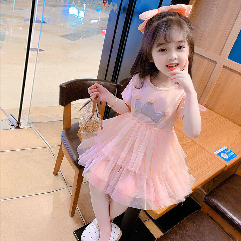 儿童纱裙子女连衣2025新款夏季蛋糕洋气仙女网韩版潮包邮独立站