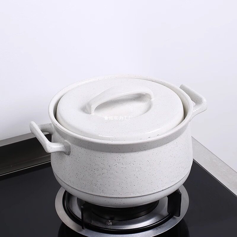 锅耐干明火煲汤烧家用沙锅大号燃气专用日式炖汤陶瓷锅砂锅白色无