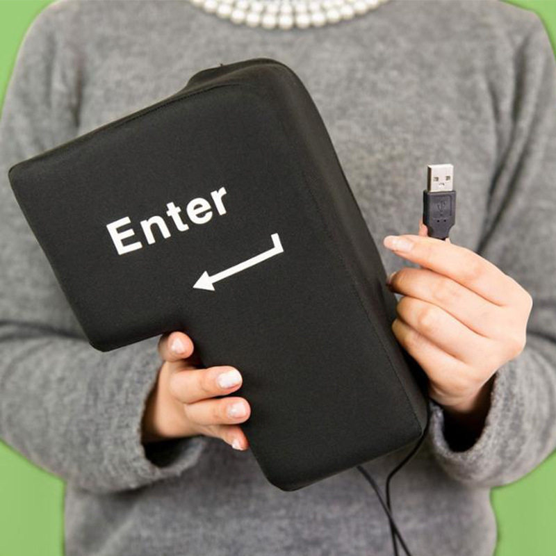 压发泄神器创意生日USB BigEnter超大号电脑办公巨型回车键减