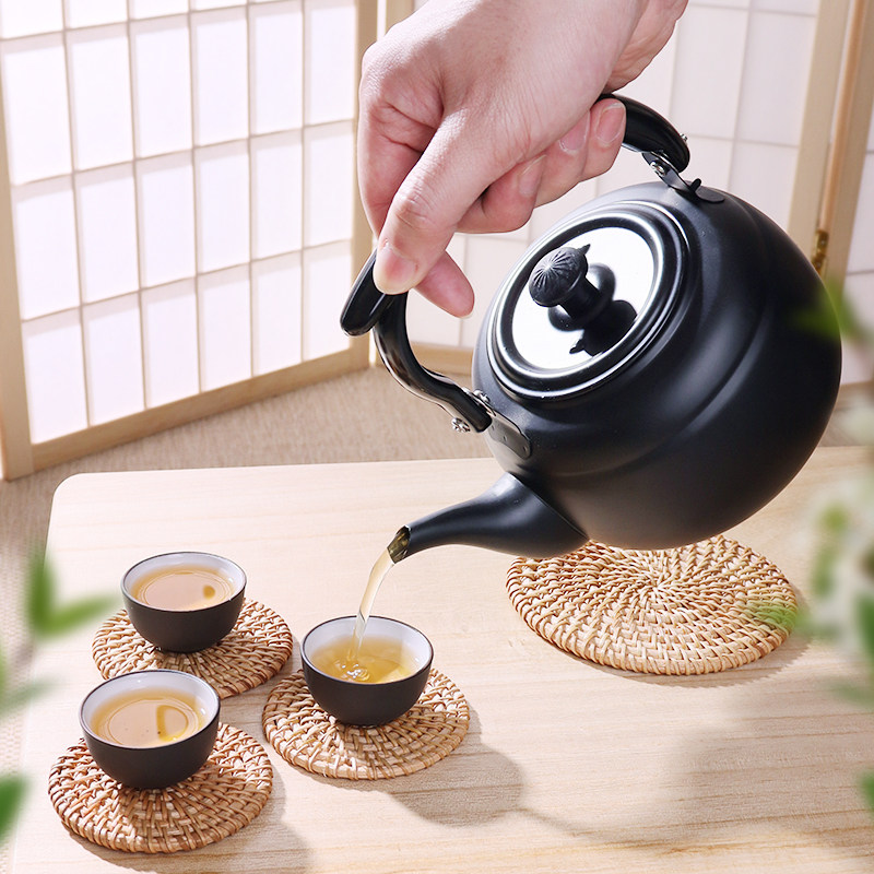 明火直烧不锈钢小水壶酒精炉便携茶壶 家用电磁炉复古平底泡宣旭