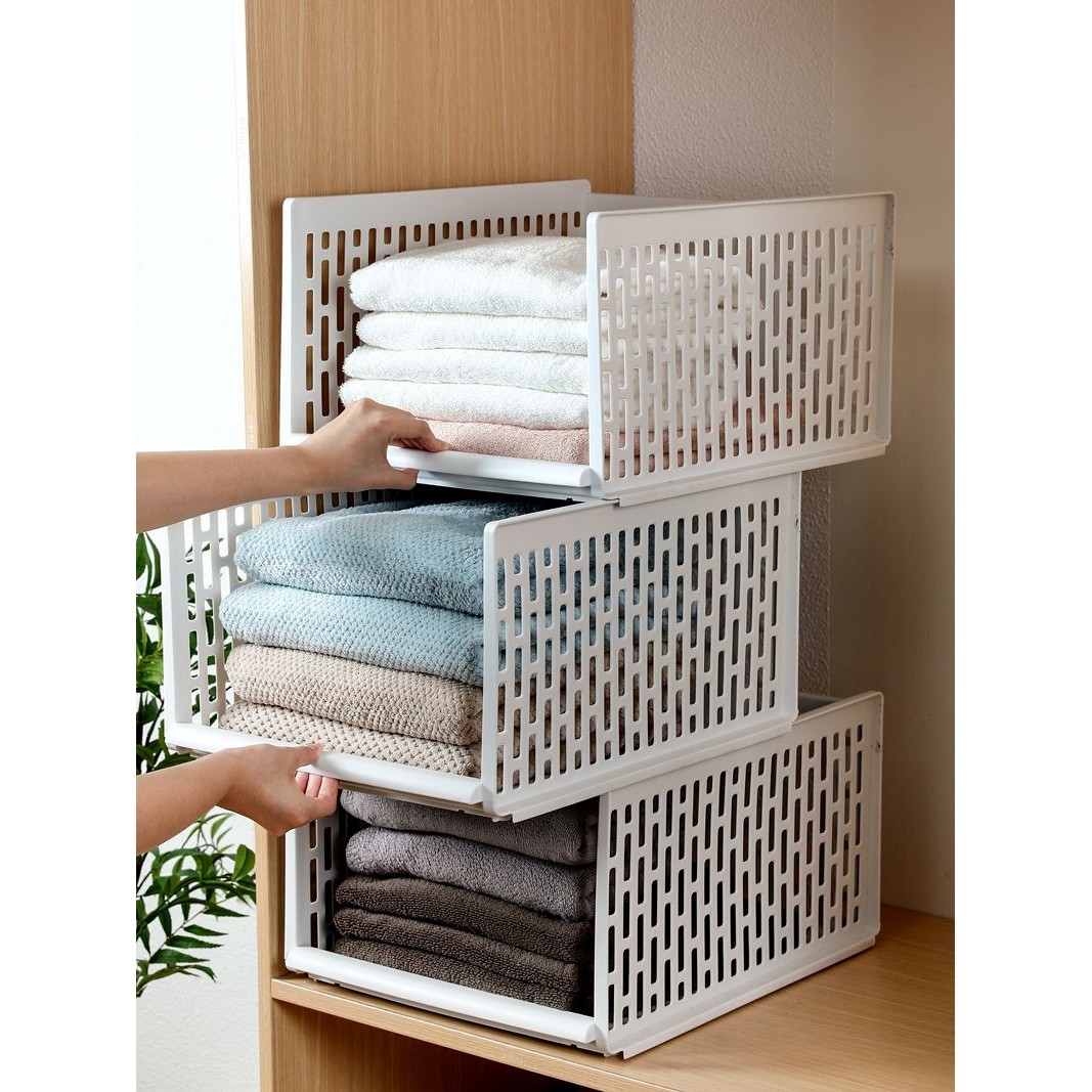 日本进口衣柜抽屉式分层收纳盒隔板整理衣服分格宿舍收纳柜子