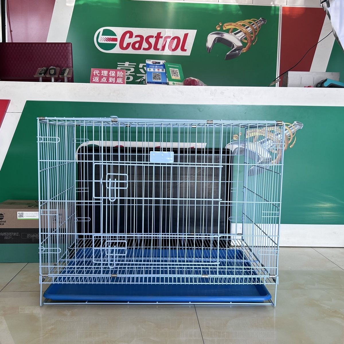 粗装铁烤漆狗笼子笼折叠通用笼具加粗狗可折叠展示台狗狗豪华