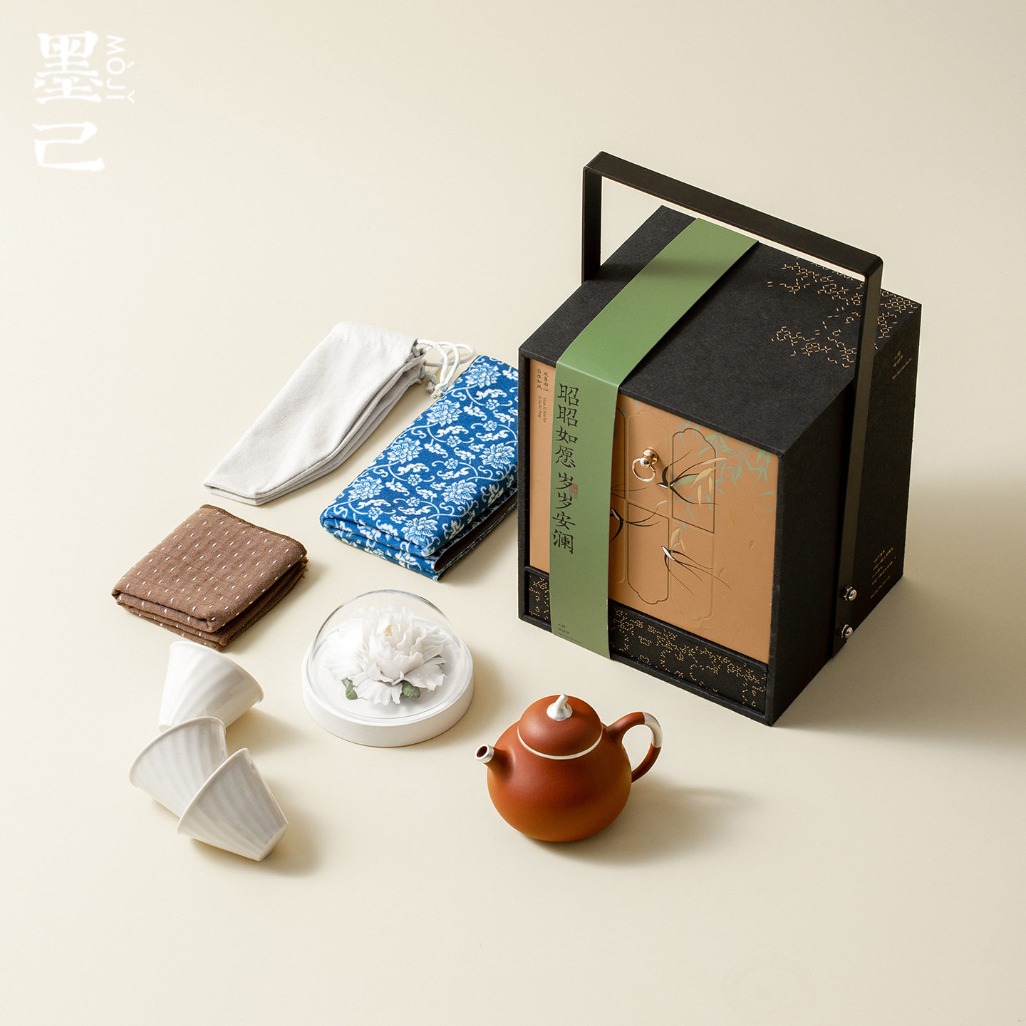 墨己独立设计师紫砂壶一壶三杯整套户外便携茶具套装抽屉手提盒