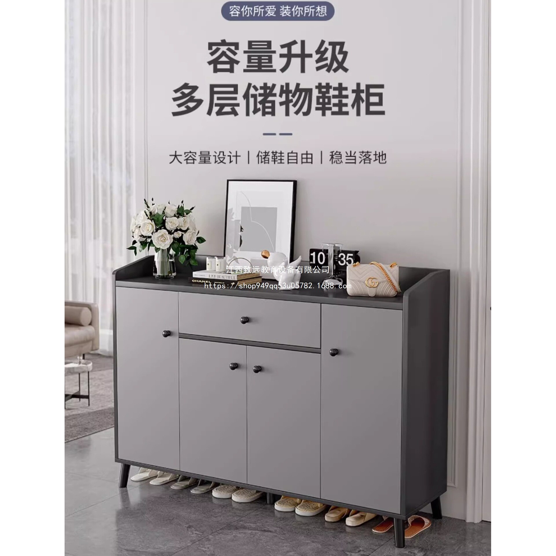 门外走廊楼道鞋架鞋柜家用门口新款大容量多层储物收纳柜板材儿童