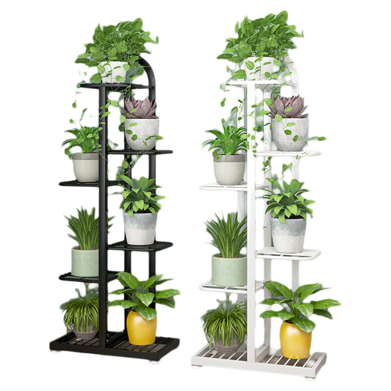 客厅落地式花架承重多层阳台置物架铁艺花盆架2024新款植物架绢花