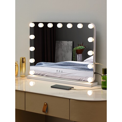 包邮化妆镜带led灯可触控调光桌面台式大梳妆镜家用专业化妆师高