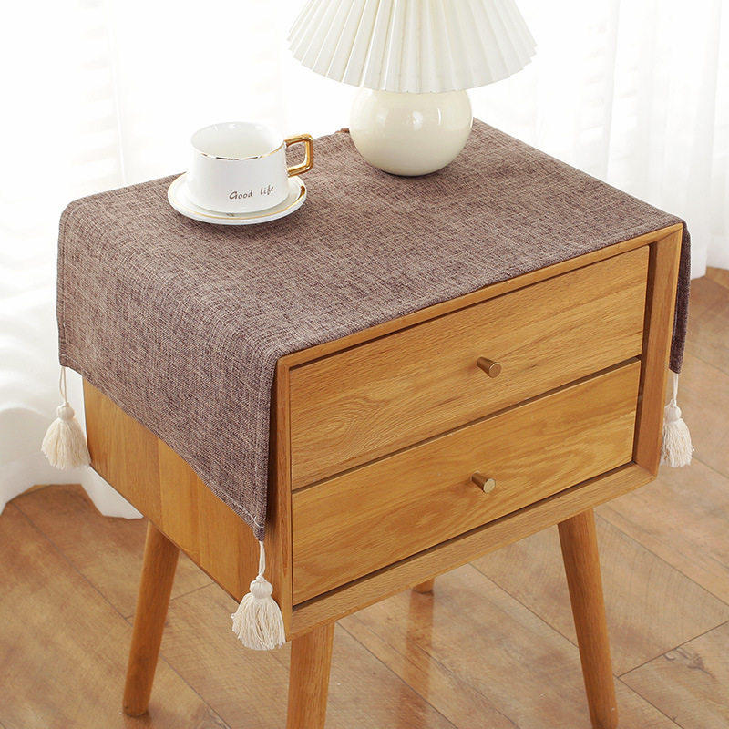 床头柜盖布欧式防滑防尘电视柜冰箱洗衣机盖巾通用小方巾北欧