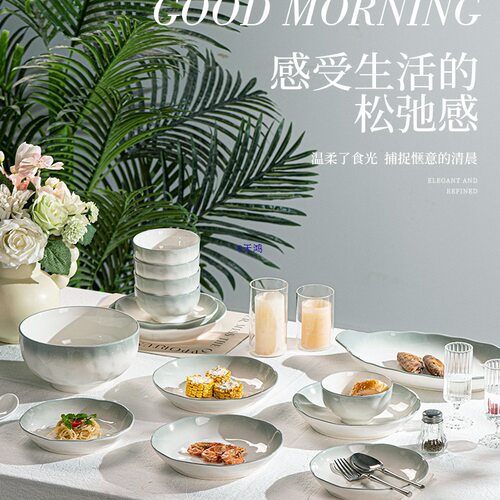 碗碟套装家用2025新款景德镇简约碗盘感餐具乔迁碗筷碗具盘子