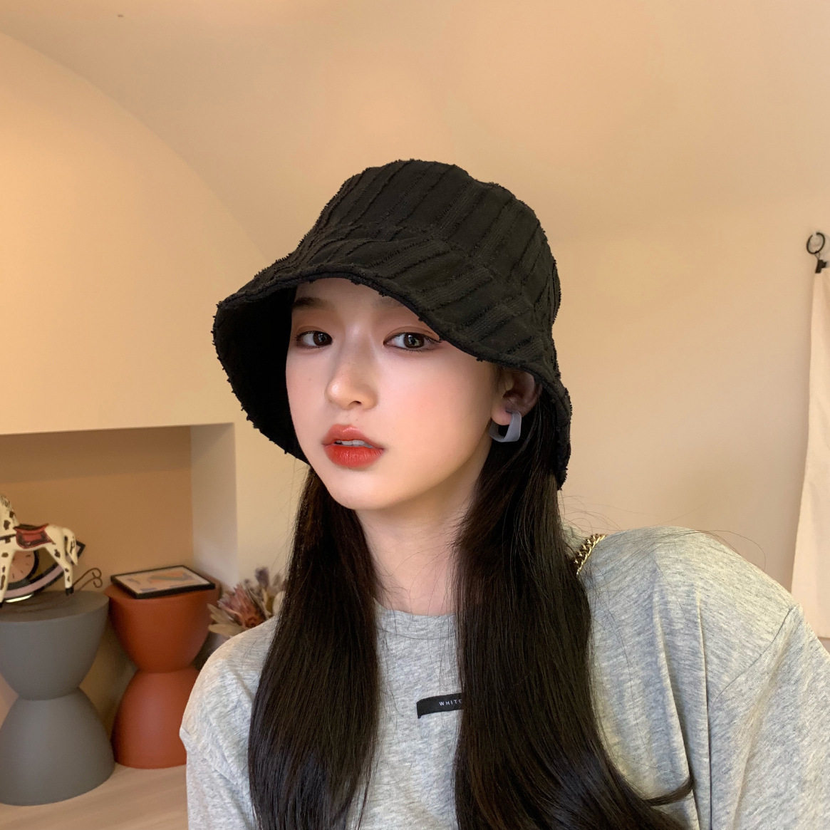 ins风韩版复古百搭渔夫帽女春夏薄款遮阳软妹水桶帽显脸小盆帽潮