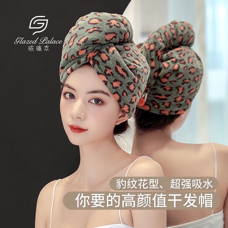 新款100%速干帽不掉毛包头加厚名牌超强吸水干发帽长发网红免吹