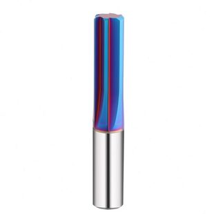 钨钢铰刀2-20MM高硬度直槽铰刀68°度机用直柄蓝纳米涂层合金铰刀