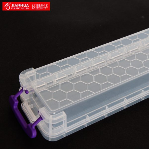 健桦R507工具盒透明塑料铅笔盒文具盒小零件盒 饰品盒美甲盒美术