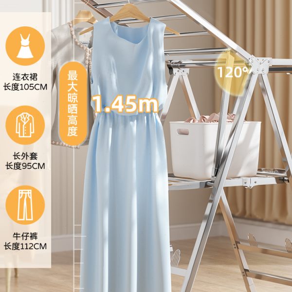 晾衣架落地折叠室内阳台家用婴儿宝宝卧室不锈钢简易挂晒被子神器