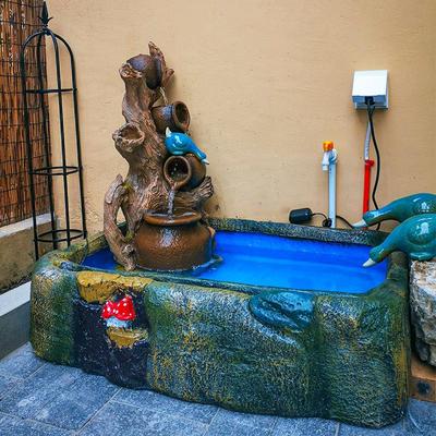 阳台假山鱼池花园庭院别墅景观摆件室内落地养鱼水池造景装饰底座